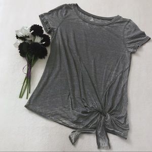Susina Tie-Front Tee Size Medium Gray